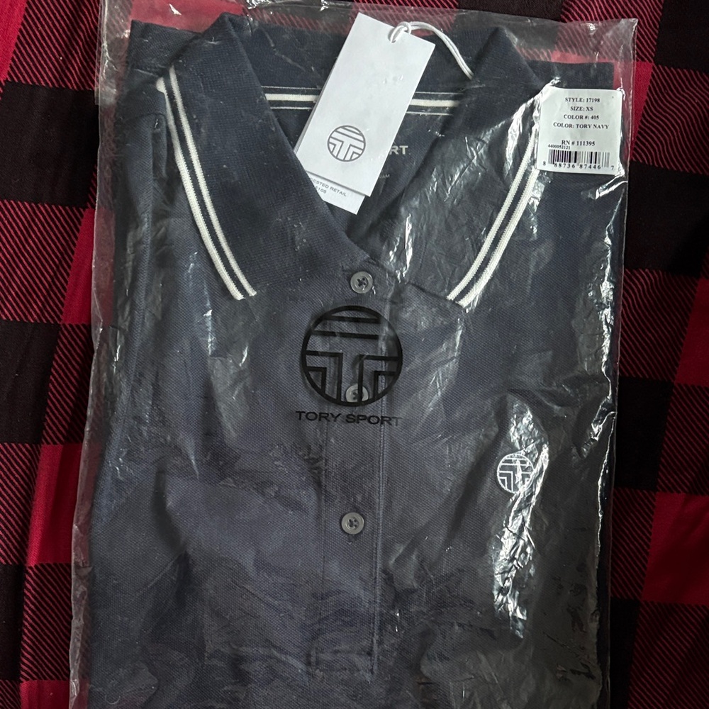 Tory Sport Dark Blue Polo with White Trim